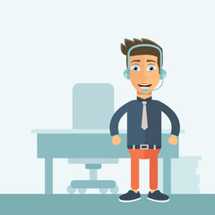 Customer support assistants. Flat vector illustration