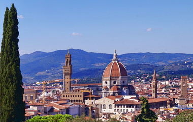 Fototapeta na wymiar View of Florence from Boboli Gardens Tuscany Italy