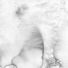 White and gray watercolor texture with abstract washes and brush strokes on white paper background. Trendy look. Chaotic abstract organic design.