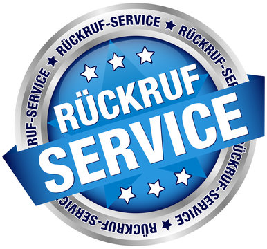 Button Banner "Rückruf Service" blau/silber
