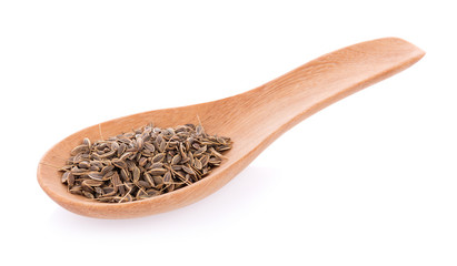 Pile of Caraway Seeds Isolated on White Background