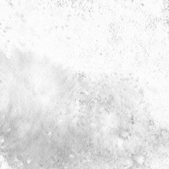 Silver watercolor texture with abstract washes and brush strokes on white paper background. Trendy look. Chaotic abstract organic design.