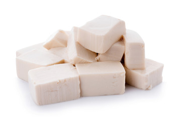 Tofu isolated on white background