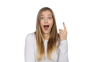 Frau hat eine Eingebung