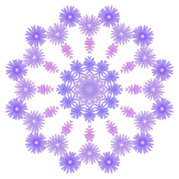 round of purple flowers, design element