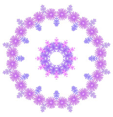 round of purple flowers, design element