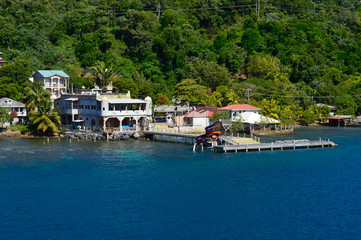 Roatan, Honduras, 11/6/2018 as seen from deck of cruise ship