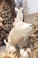 bear and hares Christmas toys Christmas decorations