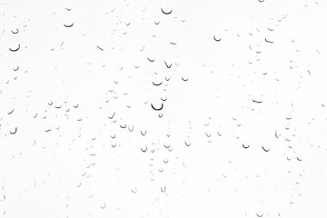 closeup drops water on glass background