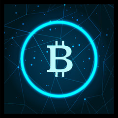 Bitcoin Cryptocurrency Digital Art Icon Vector