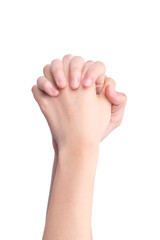 The act of clenching hands