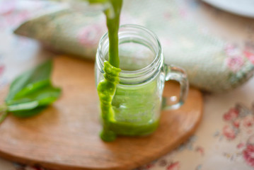 green healthy smoothie for breakfast