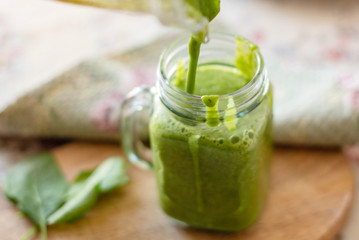 green healthy smoothie for breakfast