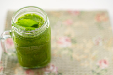 green healthy smoothie for breakfast