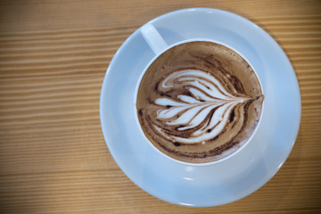 Cup of hot mocha coffee