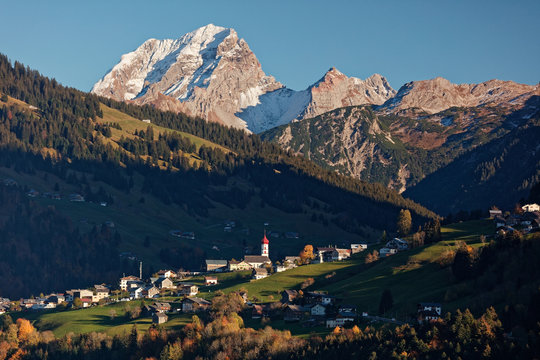 Raggall With Lechquellen Mountains In Background