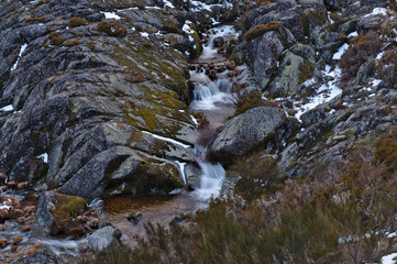 River, mountains and waterfalls in Serra da Estrela. Portugal