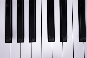 Naklejka premium Top view of piano keys