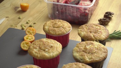 Cupcakes without decoration during cooking