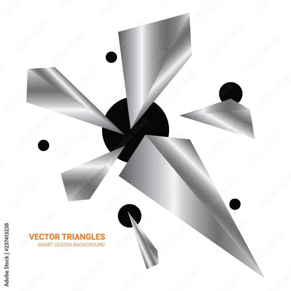 Poster concept gray polygon dynamic modern style template