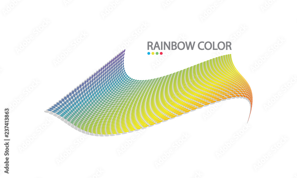 Poster rainbow abstract background with a dynamic waves