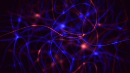 Fototapeta premium Abstract background that shows connections between nodes - data, information, or biological objects such as neurons.