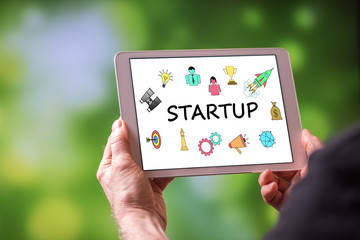 Startup concept on a tablet