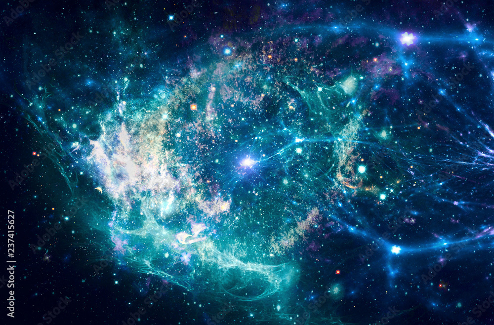 Canvas Prints artistic abstract multicolored glowing galaxy shaped as an eye