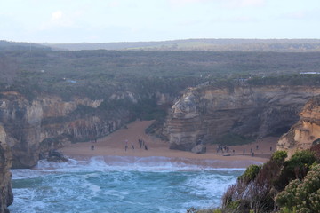 Australian rocks on the coast of ocean landscape