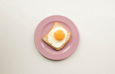 breakfast with fried egg on toast