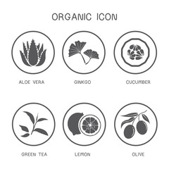 Natural Icon Set Black And White