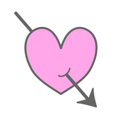 Pink heart with arrow icon
