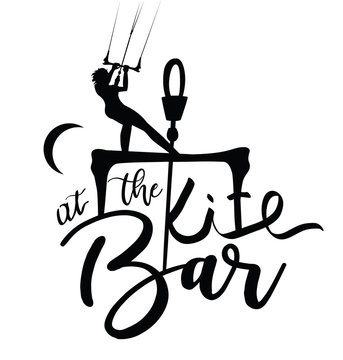 Kitesurfer Girl Lettering Design at the Bar