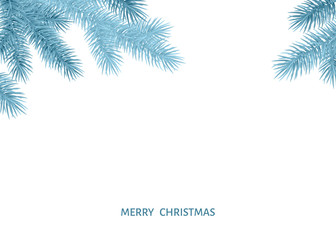 Obraz premium Fir branch in hoarfrost for Christmas decoration.