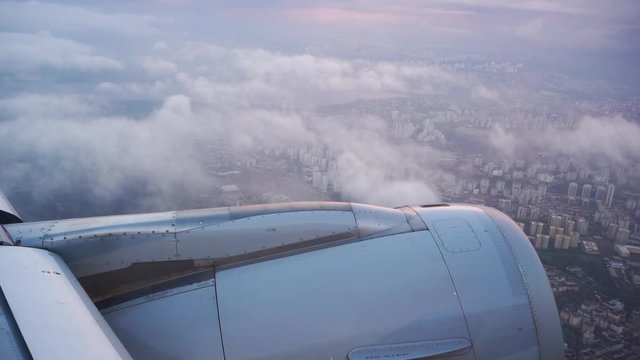 view from plane of Mexico city