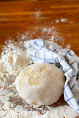 Dough on kitchen table
