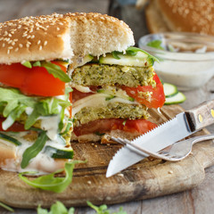 Healthy vegetarian burger