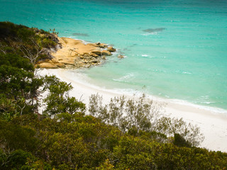 A beautiful white beach in the turquoise water