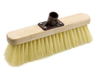 Broom brush for sweeping  and cleaning isolated on white background
