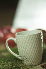 cup of tea on wooden table