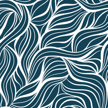 Waves seamless pattern. Vector illustration with sea waves. Sea style souvenirs. For pattern fills, wallpaper, print for clothers, wrapping paper