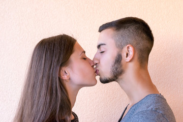 Touching moment of girlfriend and boyfriend