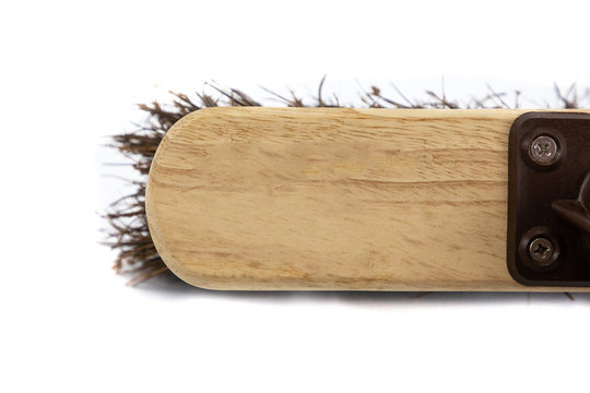 Broom brush for sweeping  and cleaning isolated on white background