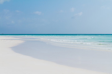 Fototapeta na wymiar Desert beach in Zanzibar, Tanzania 