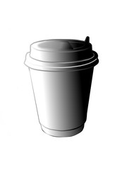 Coffee Cup made of drink paper illustration isolated on white background.