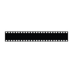 A black and white vector silhouette of a roll of film