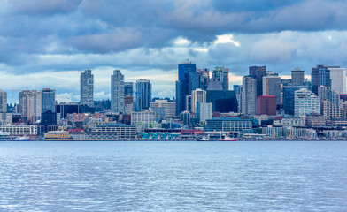 Obraz premium Night Descends On Seattle 5