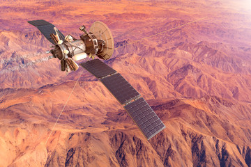 3D rendering of a conceptual image of a spacecraft exploring Mars © Jose Luis Stephens