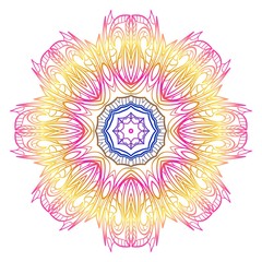 Modern Decorative floral mandala. Decorative Cicle ornament. Floral design. Vector illustration. Can be used for textile, greeting card, coloring book, phone case print.