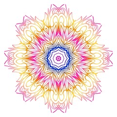 Fototapeta na wymiar Vector round abstract Mandala style decorative element. Hand-Drawn Vector illustration. Can be used for textile, greeting card, coloring book, phone case print.